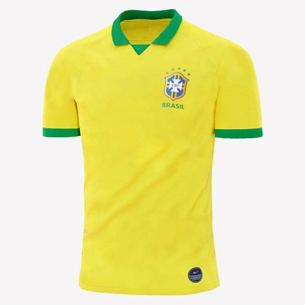 Tailandia Camiseta Brasil 1ª 2019 Amarillo